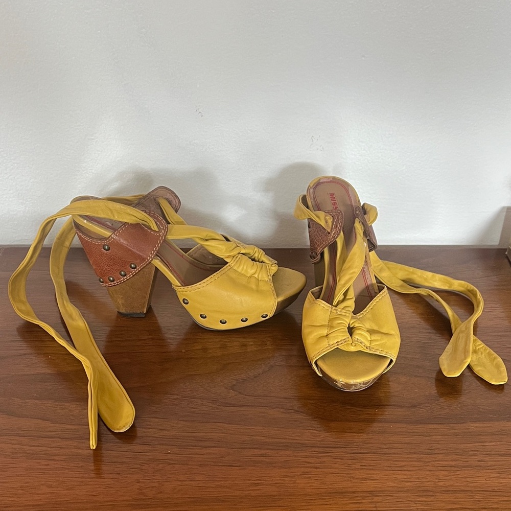 Miss Sixty Yellow and Brown Heels